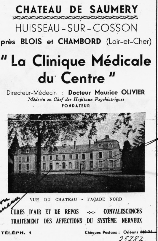 Conférence du 7 juin 2023 (18h) : Maurice Olivier, médecin de l'asile de Blois, maire de la ville et fondateur de la clinique de Saumery