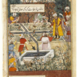 Babur supervisant la construction du jardin de Kabul, vers 1590 Londres, Victoria and Albert Museum, IM.276-1913